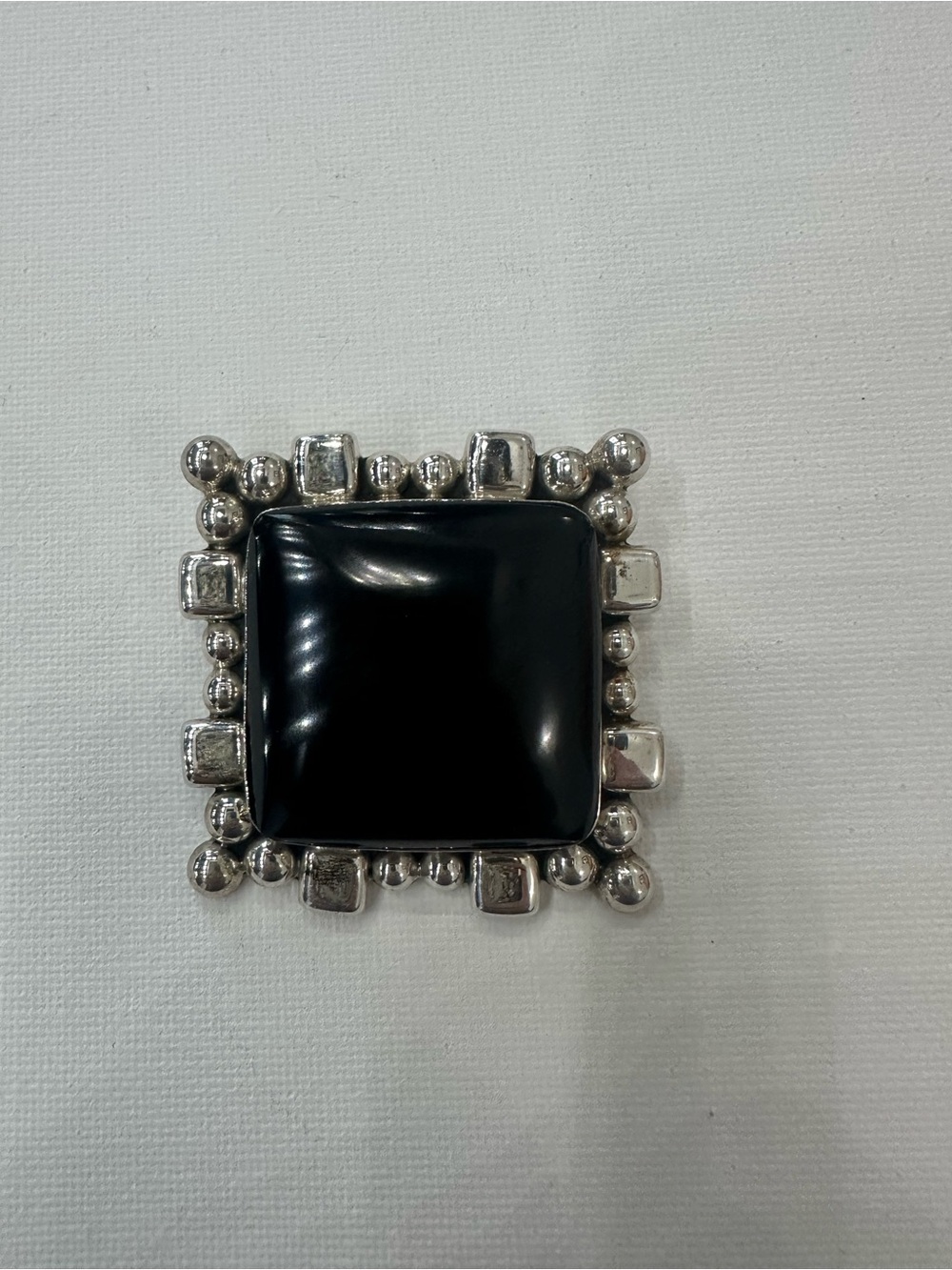 Vintage Sterling Silver and Black Onyx Convertible Statement Brooch and pendant - Picture 2 of 6